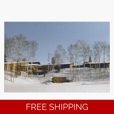 Le Studio Jigsaw Puzzle Building from Lake Perry Winter